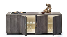 Cabinets and bookcases - Numa cabinet in horn and eucaliptus veneer - cover - Arcahorn