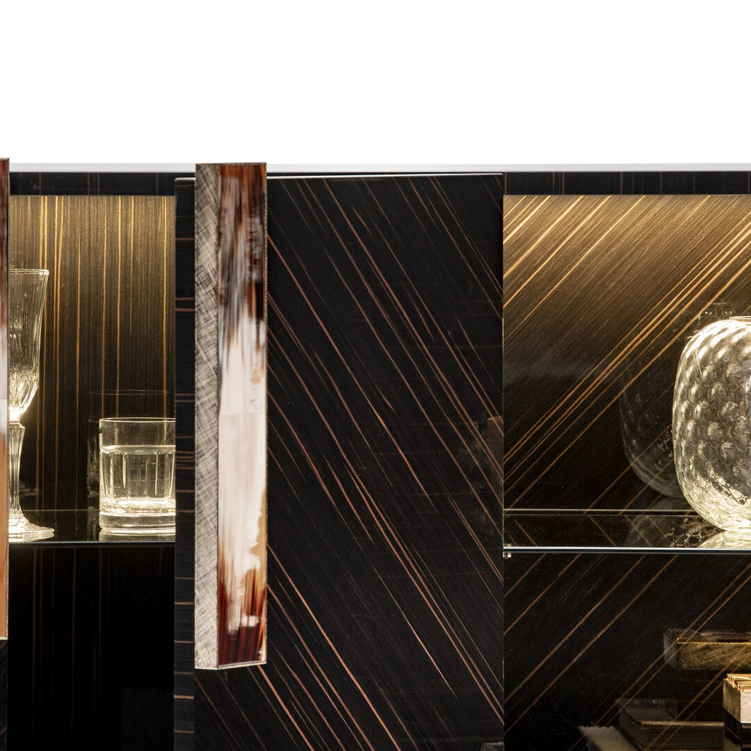 Cabinets and bookcases - Argo cabinet in horn and glossy ebony - detail - Arcahorn