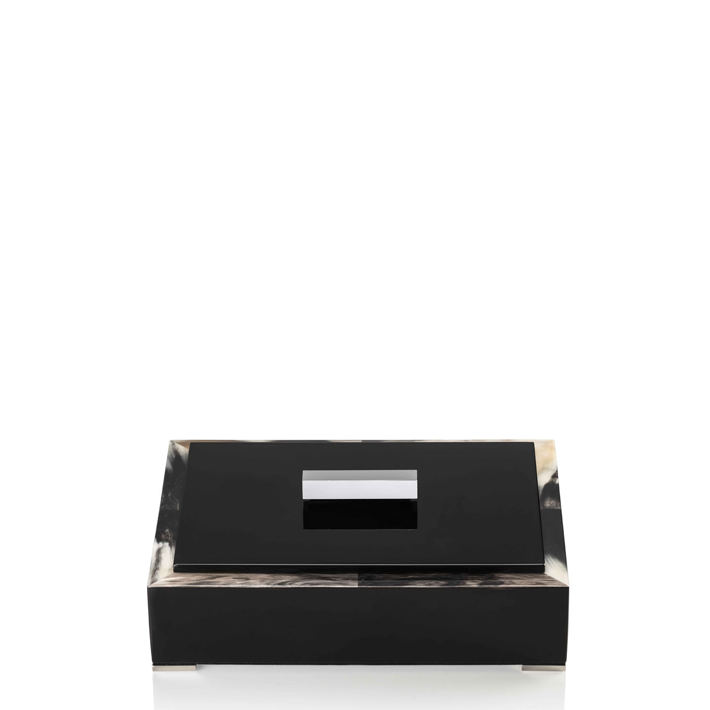 Picture frames and boxes - Selene box in horn and glossy black lacquered wood mod. 5311S - Arcahorn