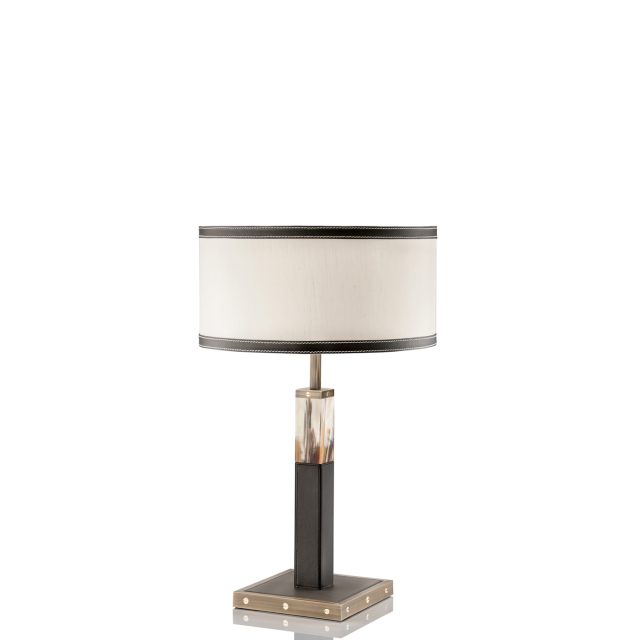 Lamps - Alma table lamp in leather and horn - Arcahorn