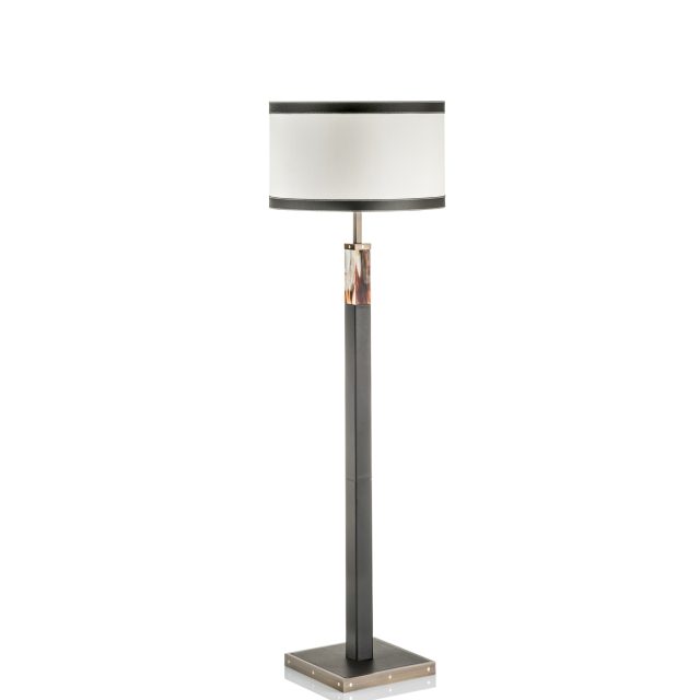 Lamps - Alma floor lamp in leather and horn - Arcahorn