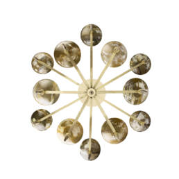 Lamps - Lucrezia chandelier in horn and handengraved gilded brass - detail - Arcahorn