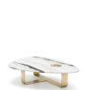 Tables and console tables - Demetra coffee table in Dalmata marble and horn - Arcahorn