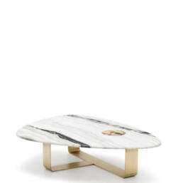 Tables and console tables - Demetra coffee table in Dalmata marble and horn - Arcahorn