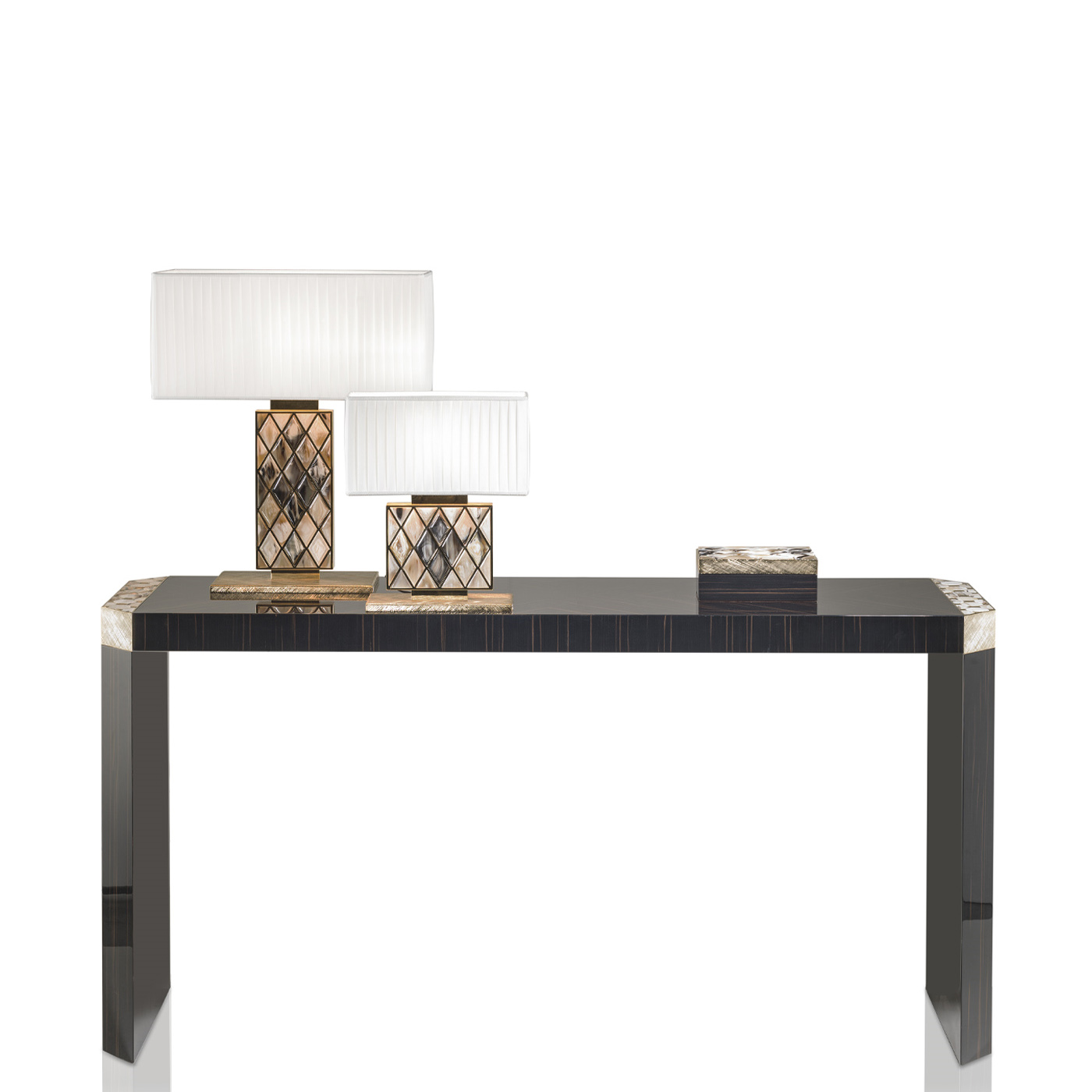 Tables and console tables - Ercolano console table in glossy ebony and horn - ambiance picture - Arcahorn