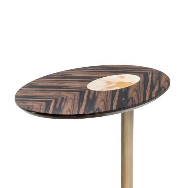 Tables and console tables - Keplero End table in Makassar ebony and horn - detail - Arcahorn