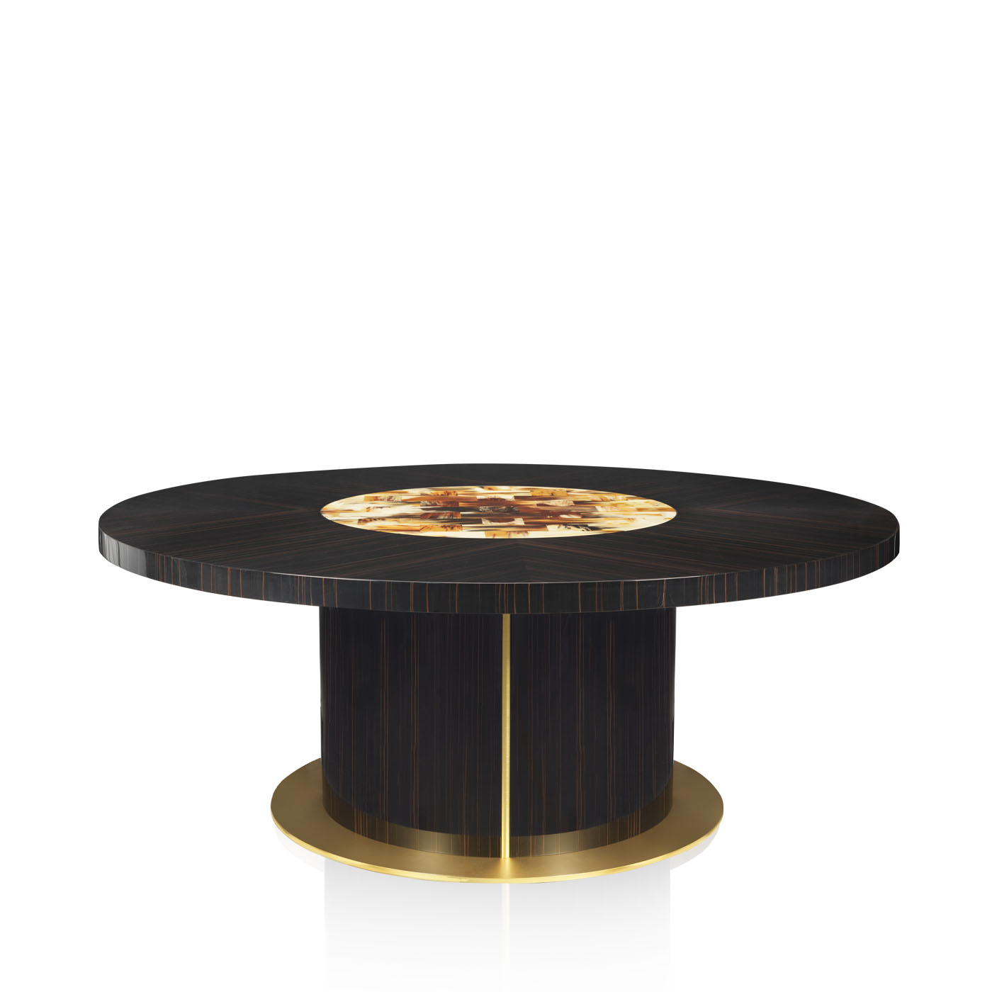 Tables and console tables - Nettuno tall table in glossy ebony and horn - Lazy Susan - Arcahorn