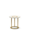 Tables and console tables - Saturno side table in wood with ivory gloss finish and horn - Arcahorn