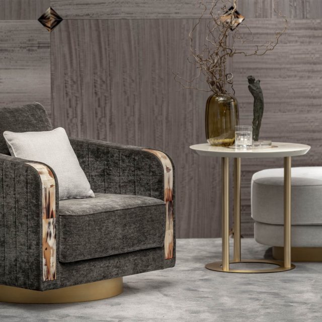 Tavoli e consolle - Saturno tavolino in legno laccato avorio ambientato - Arcahorn