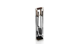 Coat stands and complementary furniture - Vesta fireplace set in horn and stainless steel - Arcahorn