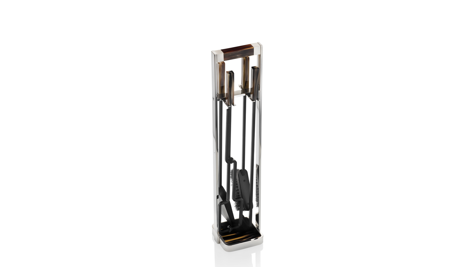 Coat stands and complementary furniture - Vesta fireplace set in horn and stainless steel - Arcahorn
