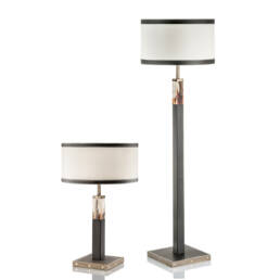Lamps - Alma table and floor lamp in horn and leather - Arcahorn