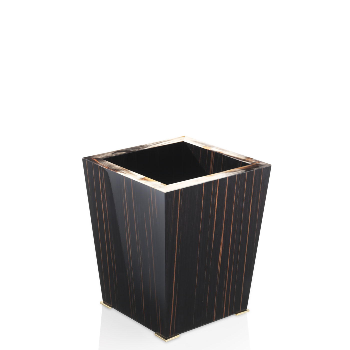 Bath sets - Fedro waste paper basket in horn and glossy ebony - Arcahorn