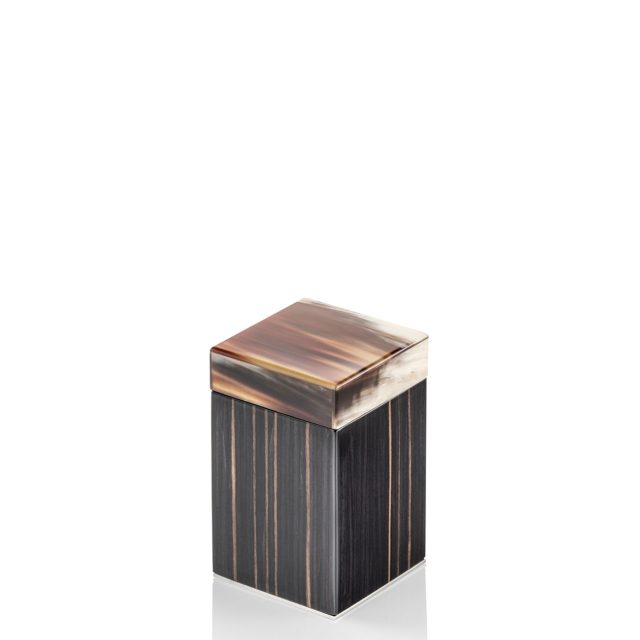 Bath sets - Iris conteiner in horn and glossy ebony 4772 - Arcahorn