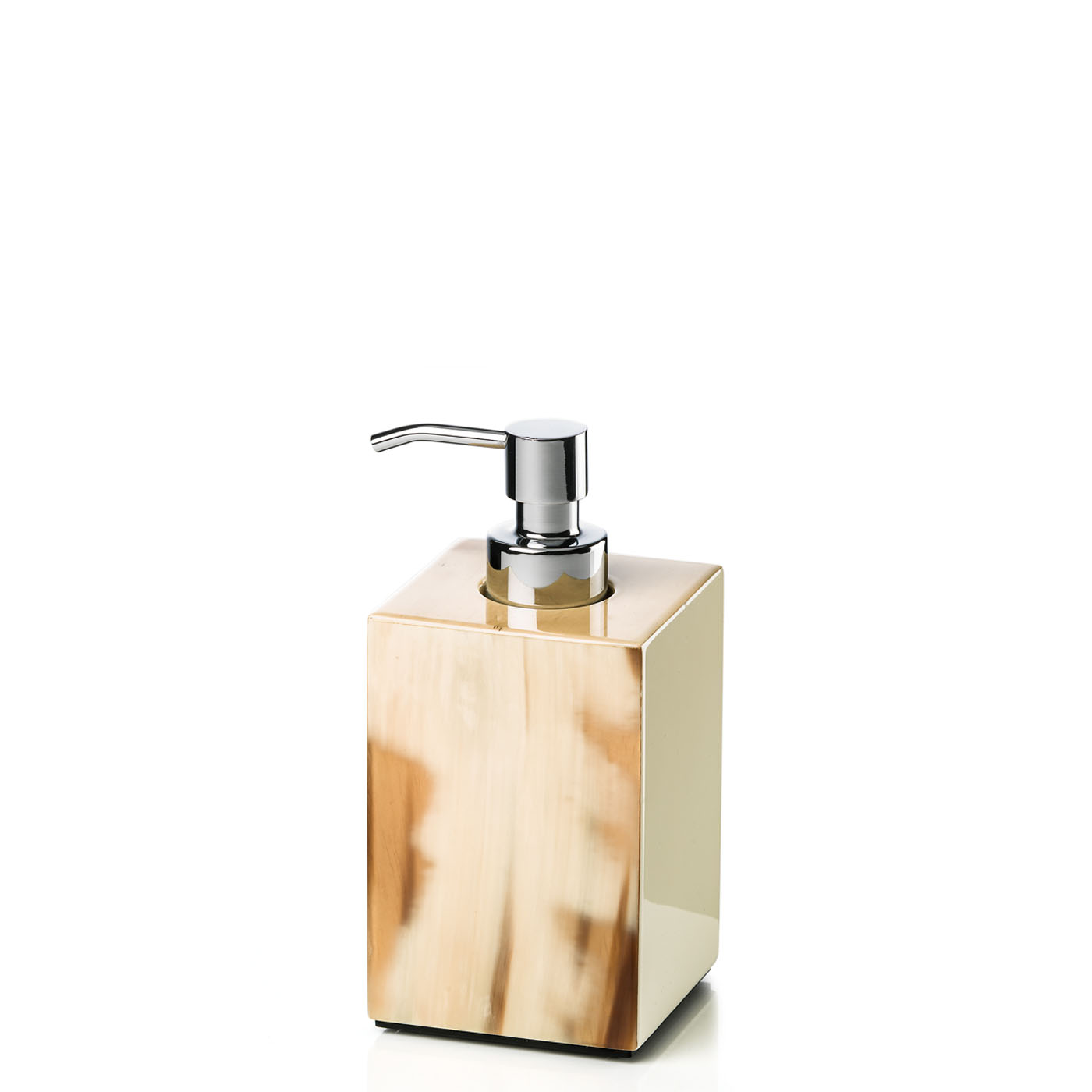 Bath sets - Iris soap dispenser in horn and glossy ivory lacquered wood 1775 - Arcahorn