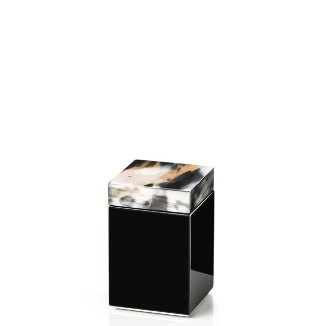 Bath sets - Iris container in horn and glossy black lacquered wood 1951 - Arcahorn