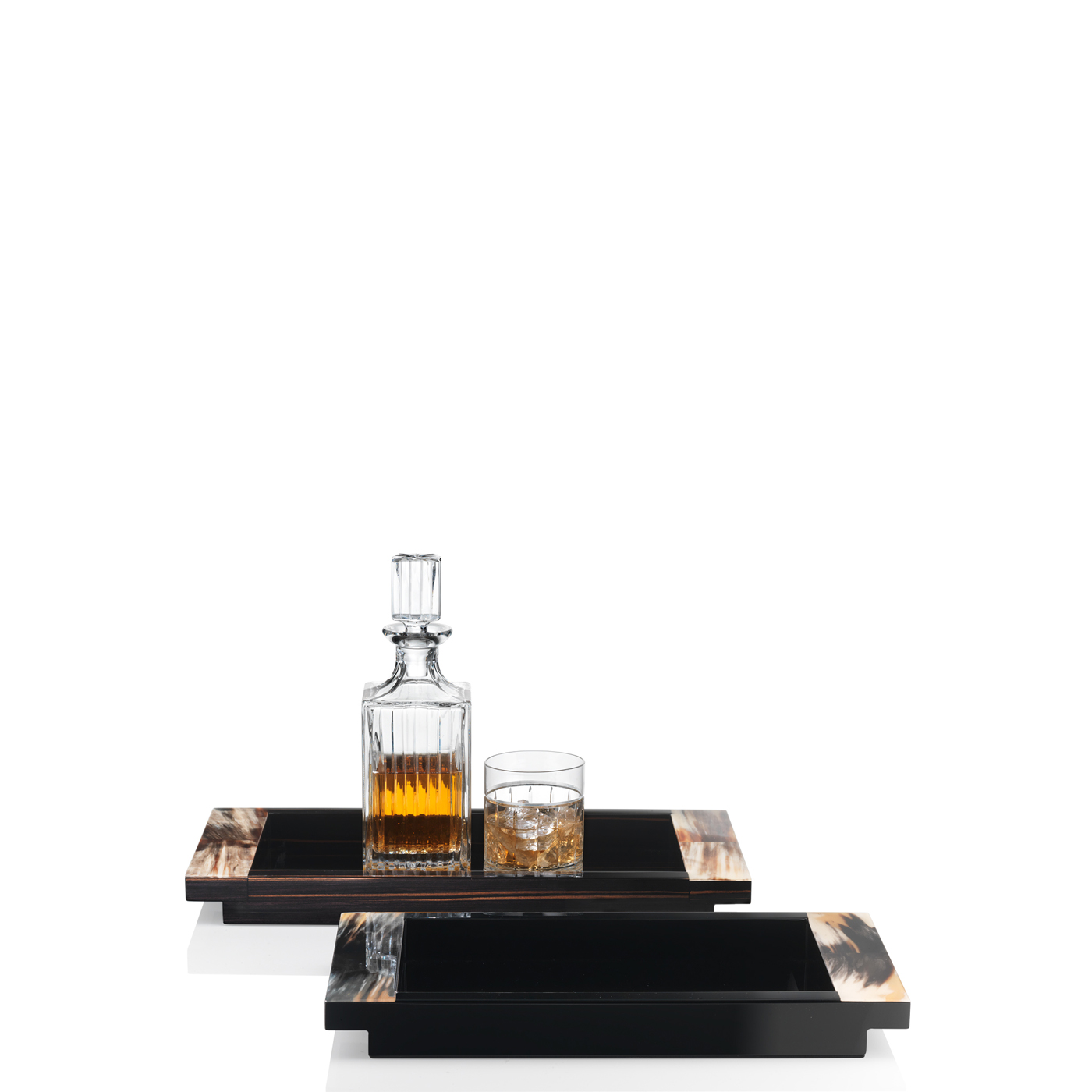 Tableware - Elia tray in glossy ebony or glossy black lacquered wood - Arcahorn