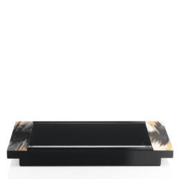 Tableware - Elia tray in horn and glossy black lacquer - ambiance picture - Arcahorn