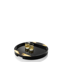 Tableware - Gillo tray in horn and glossy black lacquered wood - Arcahorn