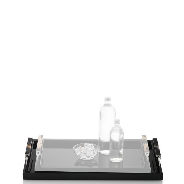 Tableware - Isacco tray in horn and glossy black lacquered wood mod. 1790 - Arcahorn