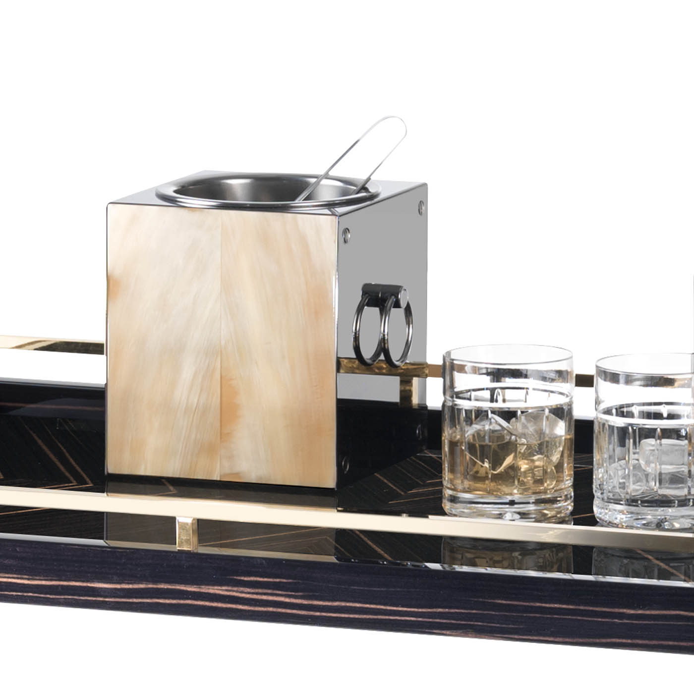 Tableware - Polar ice bucket in horn and stainless steel - ambiance picture - Arcahorn
