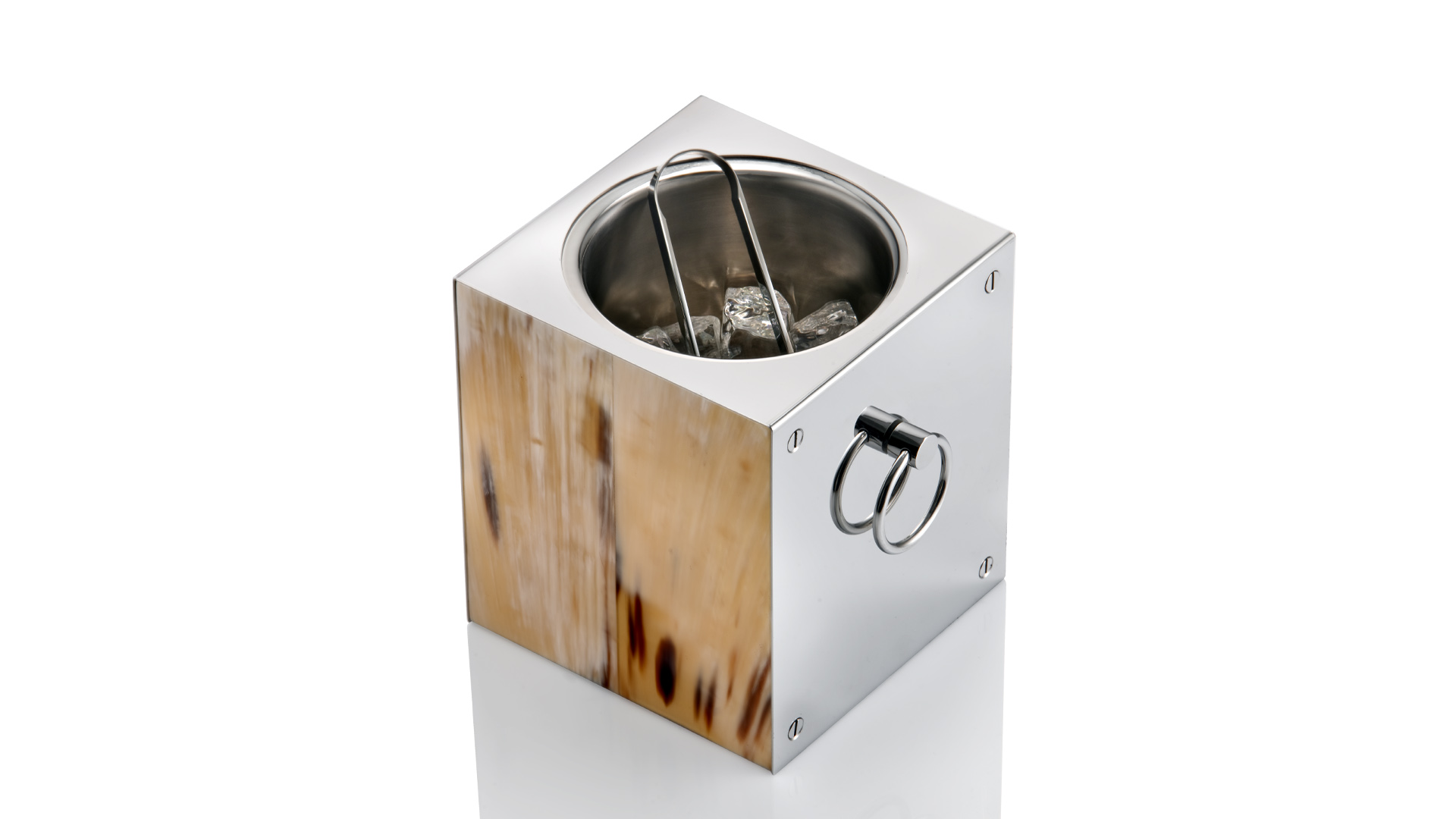 Tableware - Polar ice bucket in horn and stainless steel - cover - Arcahorn