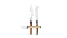 Tableware - Pule set of cheese knives in horn and stainless steel - cover - Arcahorn