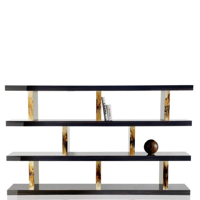 Cabinets and bookcases - Giano wall bookcase in glossy ebony mod. 4510 - Arcahorn