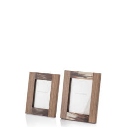 Picture frames and boxes - Medea picture frames in horn and Canaletto walnut veneer - Arcahorn