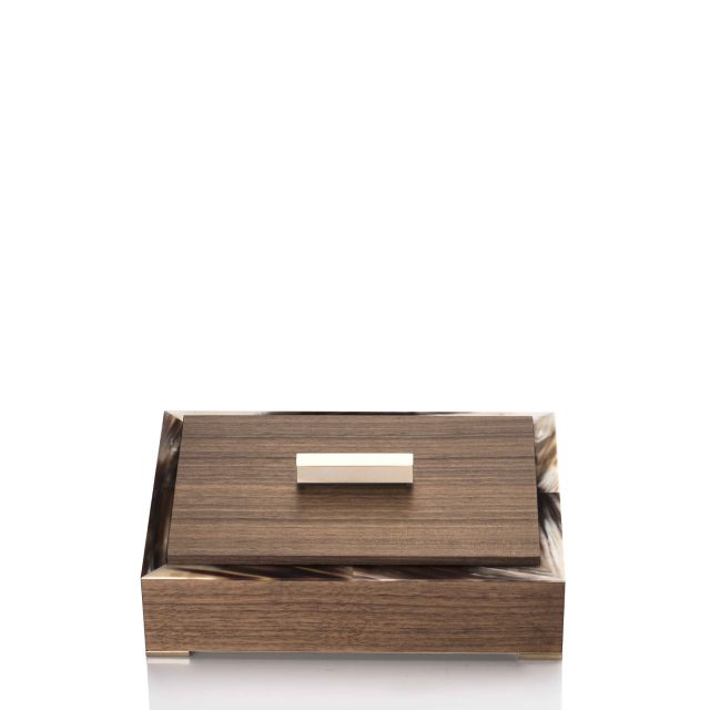 Picture frames and boxes - Selene box in horn and Canaletto walnut veneer 5311NO - Arcahorn