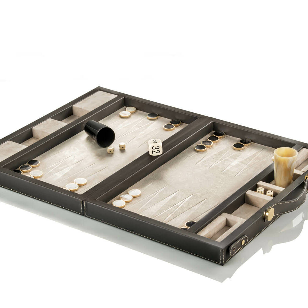 Giochi - Lepanto backgammon in pelle e corno - copertina - Arcahorn
