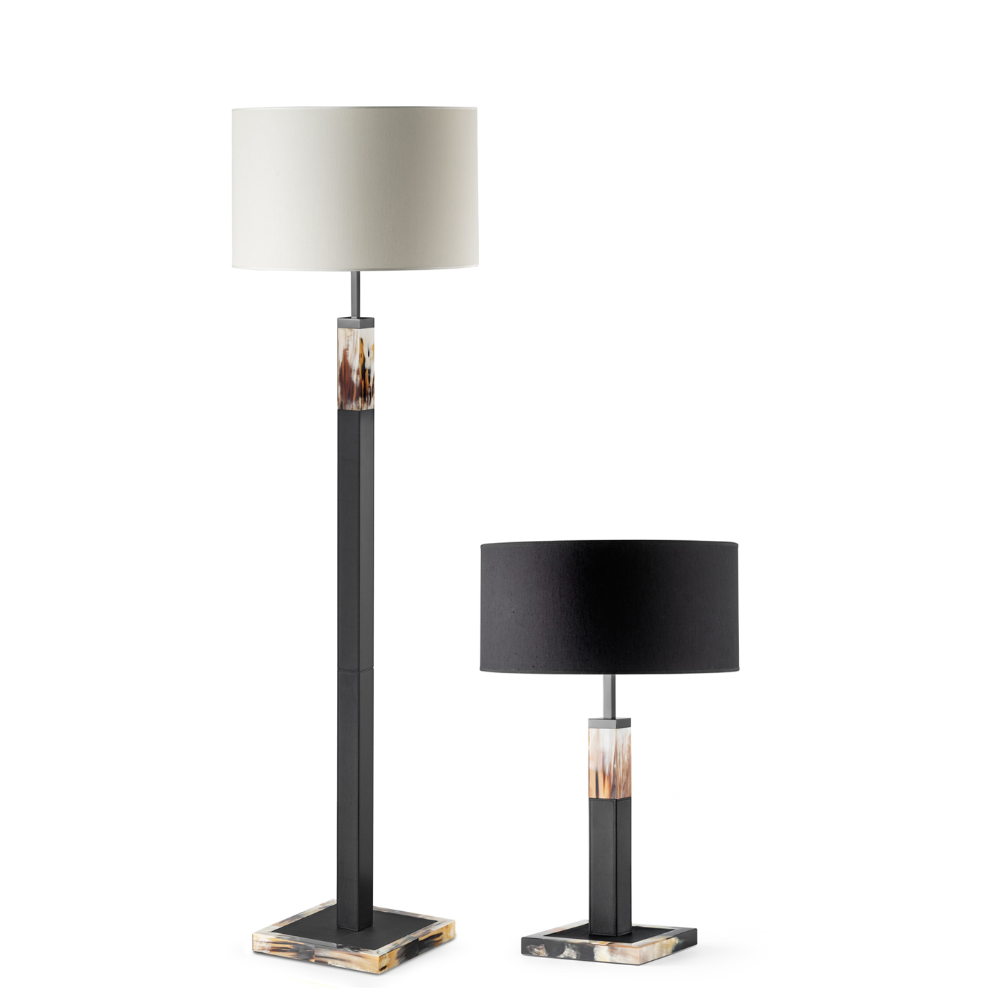 black leather table lamp