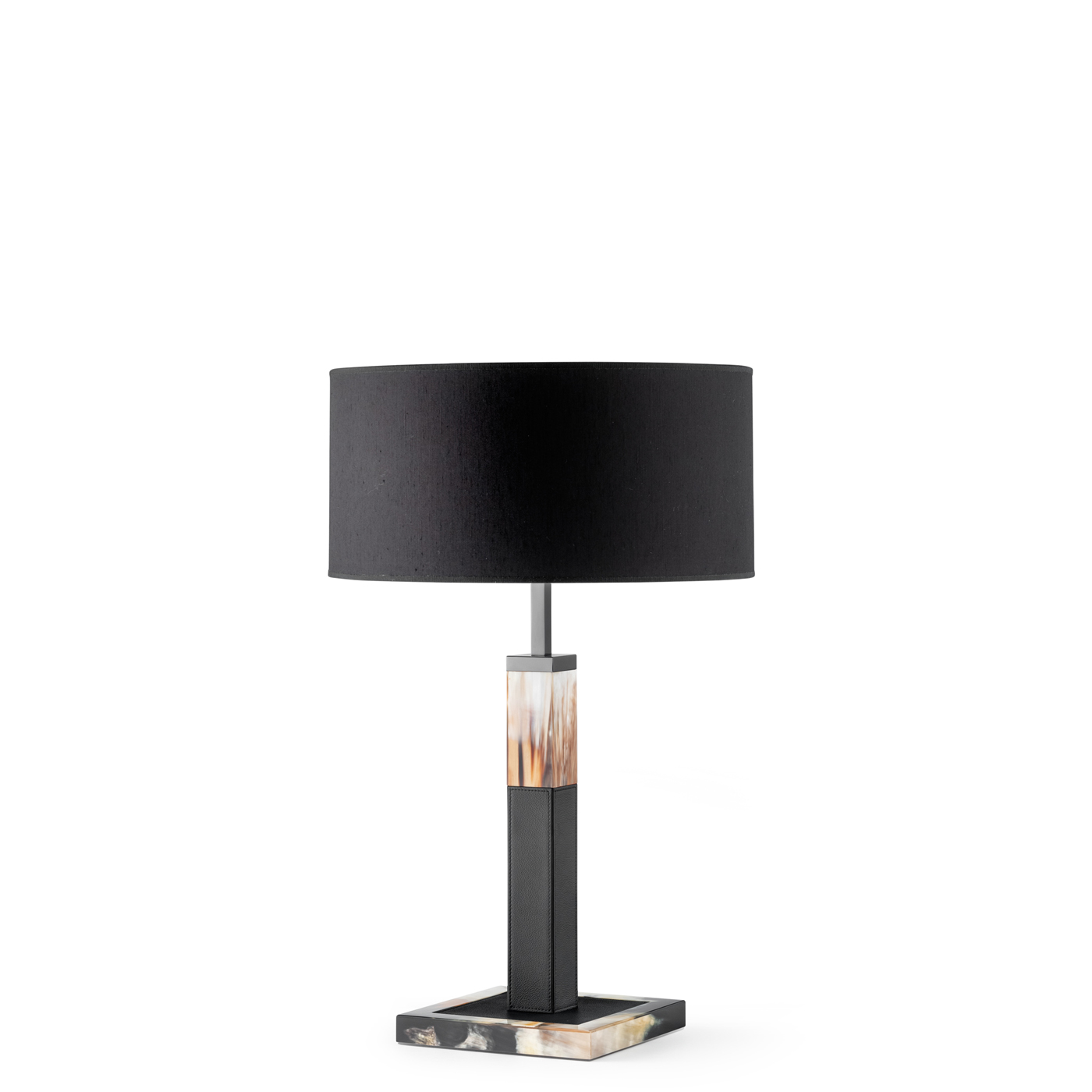 Lamps - Alma table lamp in black leather and horn - Arcahorn