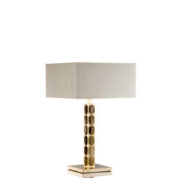 Lamps - Borgia table lamp in horn and handengraved 24k gold plated brass - Arcahorn