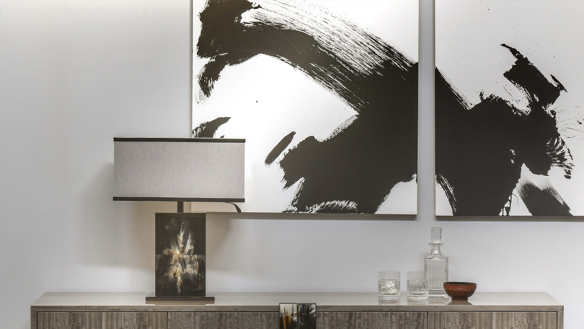 Lamps - Florian table lamps in horn and gunmetal brass - cover - Arcahorn