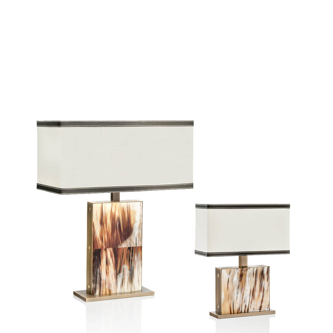 Lamps - Florian table lamps in horn and burnished brass - Arcahorn