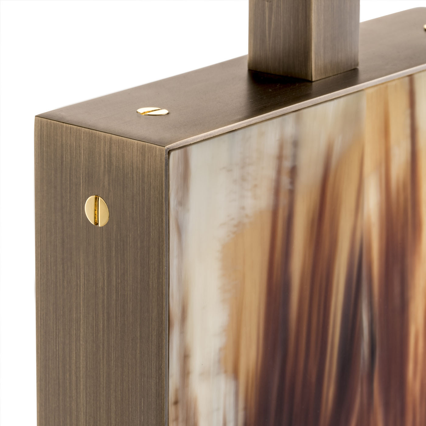 Lamps - Florian table lamp in horn and burnished brass - detail - Arcahorn