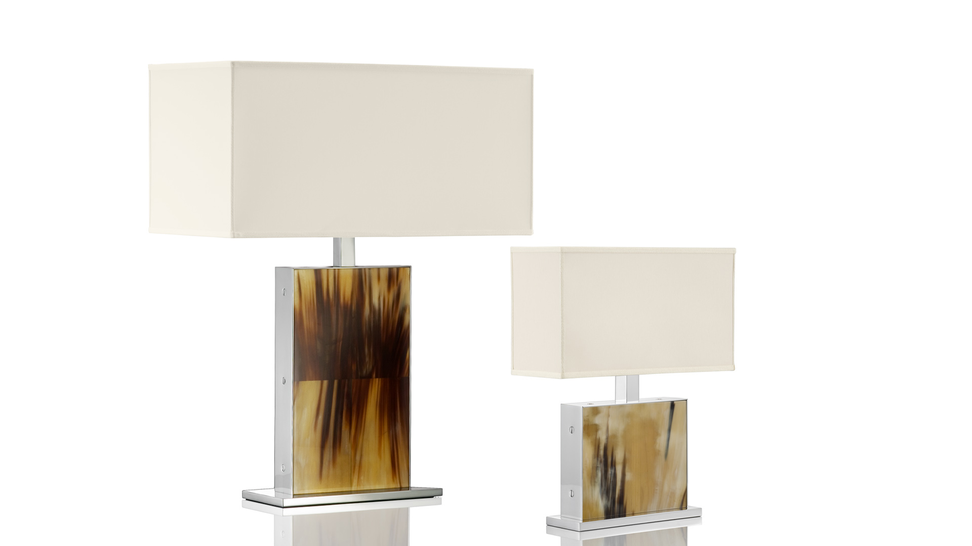 Lamps - Florian table lamps in horn and chromed brass - cover - Arcahorn