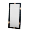 Wall mirrors - Erasmo rectangular wall mirror in glossy black lacquered wood and horn - Arcahorn