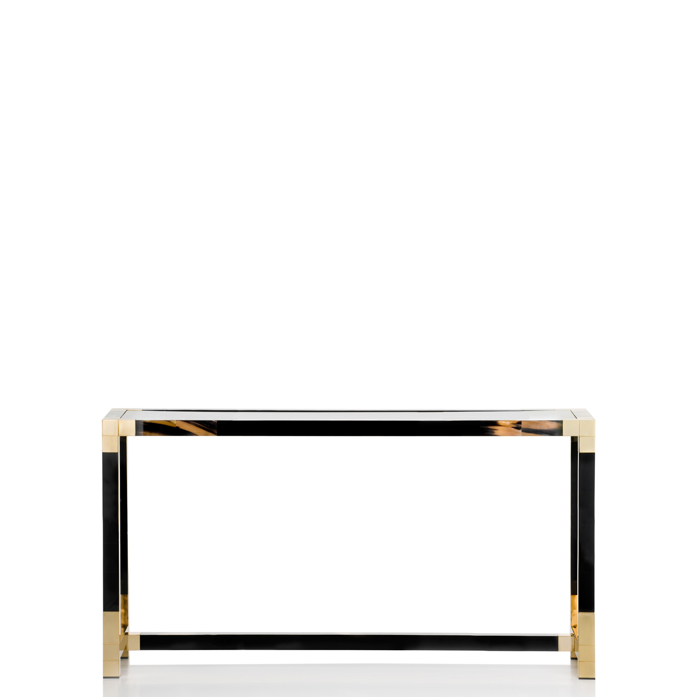 Tables and console tables - Alcamo console table in lacquered wood, horn and 24k gold plated brass - Arcahorn