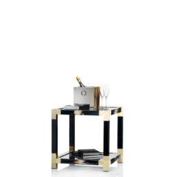 Tavoli e consolle - Alcamo tavolino in legno laccato e ottone placcato oro 24k - Arcahorn