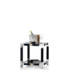 Tables and console tables – Alcamo side table in glossy black lacquered wood and palladium plated brass – Arcahorn