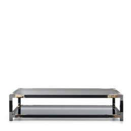 Tables and console tables - Alcamo coffee table in horn and glossy black lacquered wood - Arcahorn