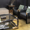 Tables and console tables - Alcamo coffee table in horn and glossy black lacquered wood - ambiance picture - Arcahorn