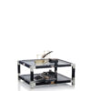 Tables and consolle tables - Alcamo coffee table in glossy black lacquered wood and horn - Arcahorn