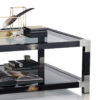 Tables and consolle tables - Alcamo coffee table in glossy black lacquered wood and horn - detail - Arcahorn