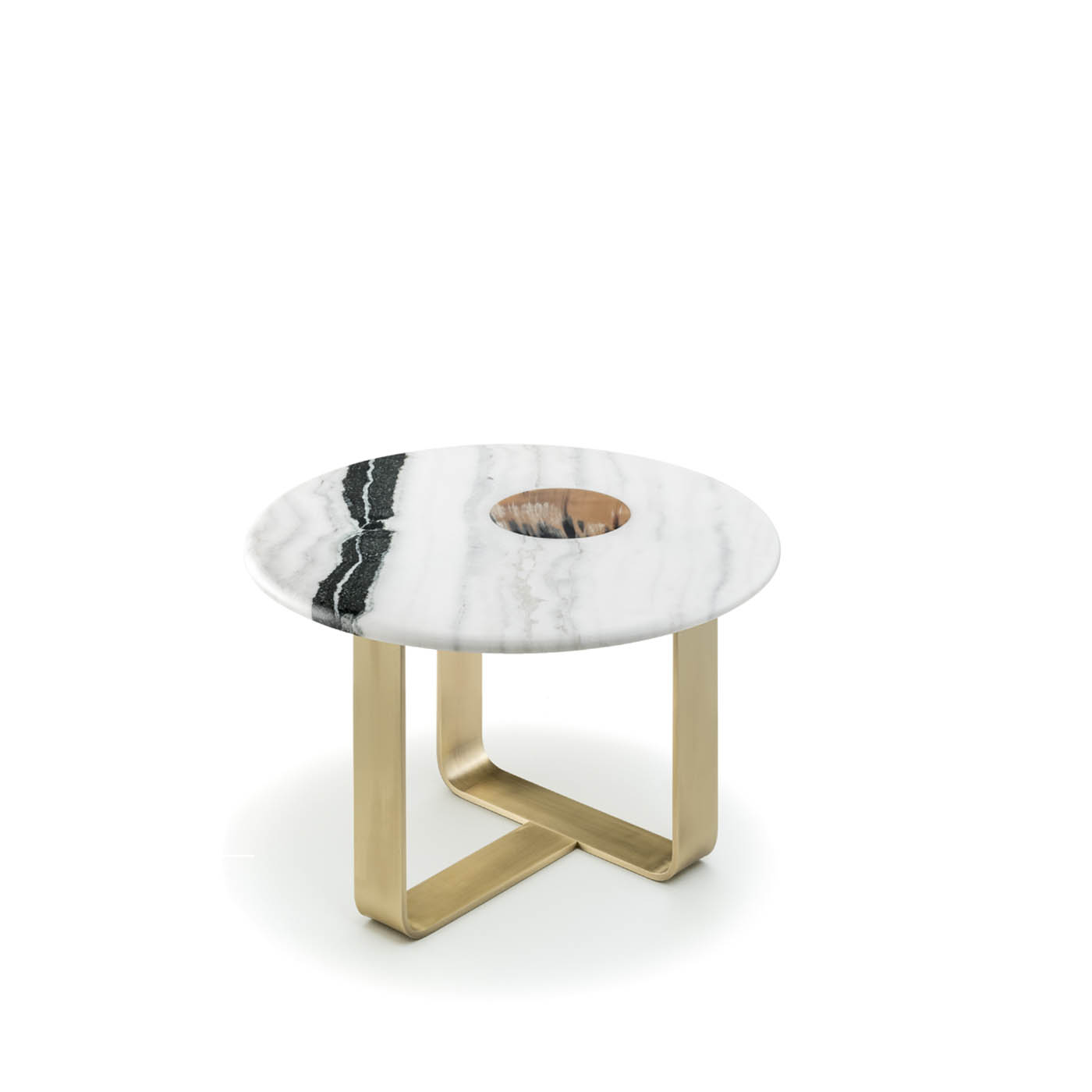 Tavoli e consolle - Apollo tavolino in marmo Dalmata e metallo satinato - Arcahorn