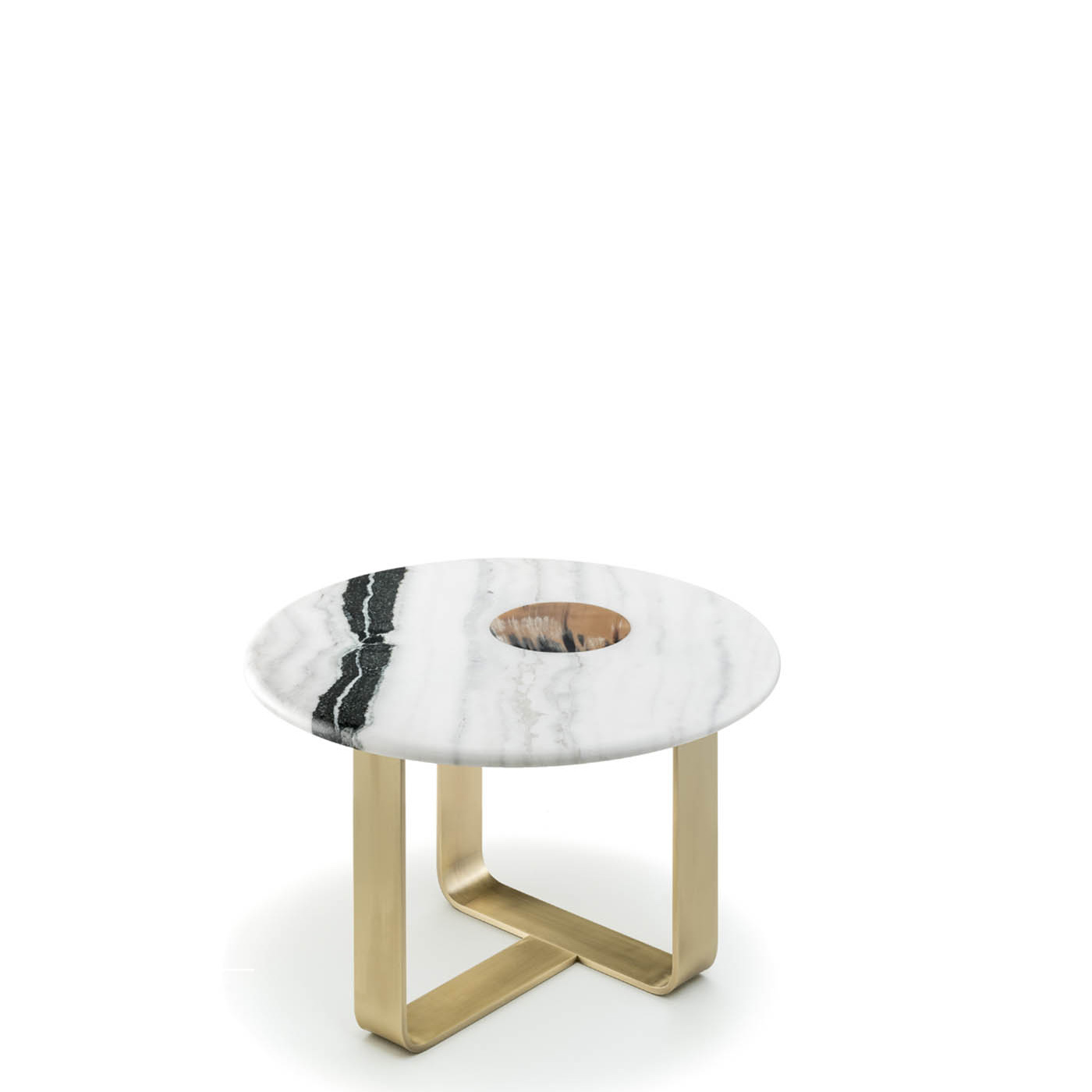 Tables and console tables - Apollo side table in Dalmata marble and satin brass - Arcahorn