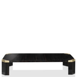 Tables and console tables - Ercolano coffee table in glossy ebony and horn - Arcahorn