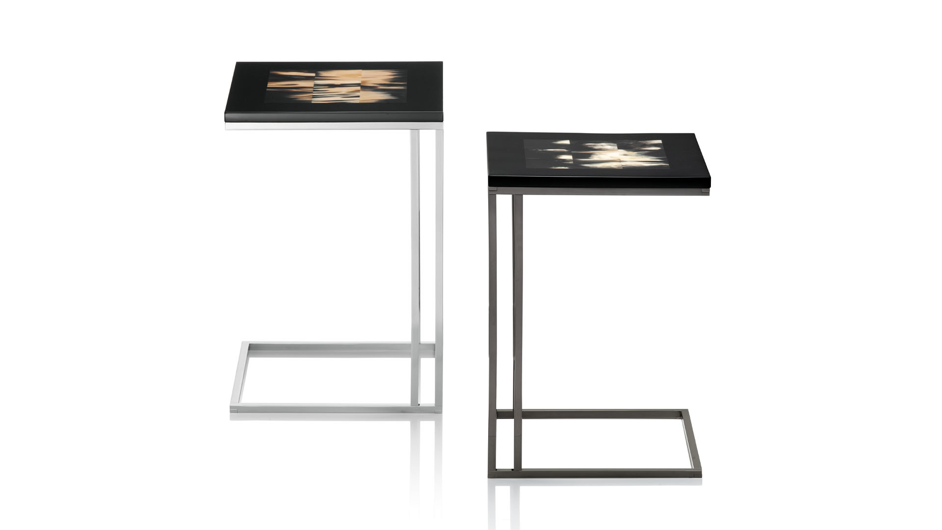 Tables and console tables - Eric end table in horn and glossy black lacquered wood 1325, 2305 - Arcahorn